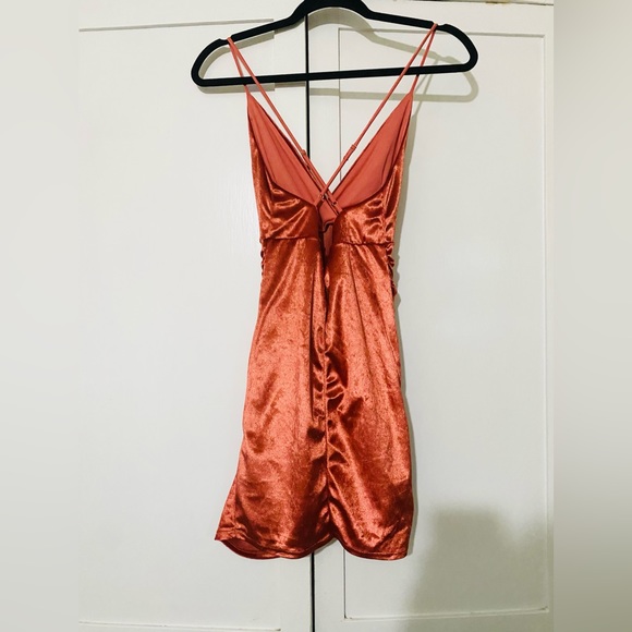Lucy In The Sky Rust Velvet Mini Dress - Picture 7 of 9